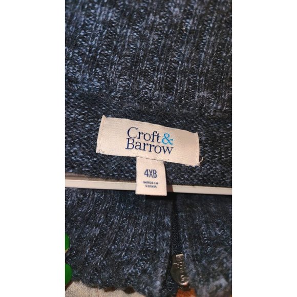 Mens Croft &Barrow 4xb Navy 1/4 Zipper Sweater Cotton Blend SfPf Home•94 - Picture 8 of 10